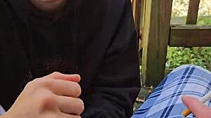 A Smoke and a Milf Swallow Blowjob