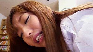 My slim japanese teen heart races seducing teacher for creampie!