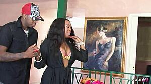 black wife with huge ass seduces big dick boy while hubby's away