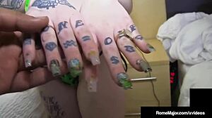 Black stud rome major dumps cum all over tattooed chloe!