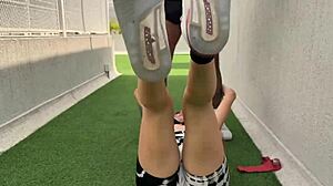 Muscular Coach Pounds Cute Student's Big Ass Outdoors Workout