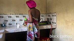 i sneak fuck my petite maid in kitchen cuz wife ain't home 🔥🍑