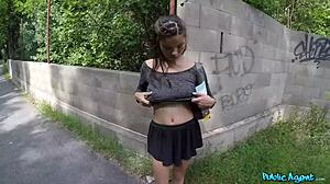 japanese tourist with big natural tits shyly fucks outdoor for cash