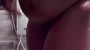 amateur babe fingers ass in steamy shower play