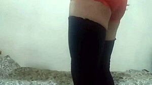 french slut sofi vice crams huge anal toys on bed, heels shaking ass