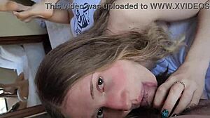 petite teen's perfect ass bent over for hard hotel pussy creampie