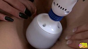 busty milf nina elle scissoring christy may's tight pussy with toys