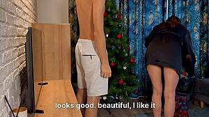 step sis christmas tree help turns into tight pussy big cock pounding