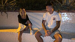 Pregnant Blonde Bends Over Outdoor No Panties For Stranger