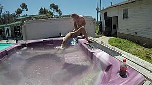 Dayanara Chokes on Cock in Hot Tub Naked Bliss