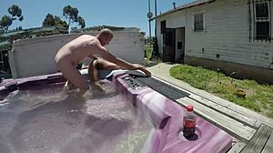 Dayanara Chokes on Cock in Hot Tub Naked Bliss