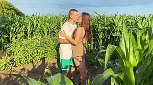 rough public doggystyle pounds multiorgasmic babe in cornfield