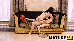 mature cougar caught riding stepson's cock in hairy pussy frenzy