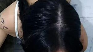 drakaris' instagram pendeja slurps bbc like a pro interracial blowjob queen