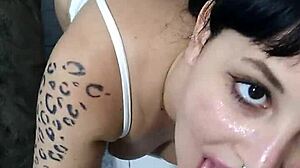 drakaris' instagram pendeja slurps bbc like a pro interracial blowjob queen