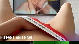 will this babe explode or hold back in cum denial game?