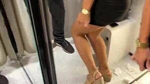 Petite Brunette Flashes Tits Then Takes Sloppy Public Fuck!