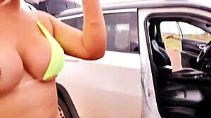 stepmom caught me in her car, gave outdoor anal surprise and squirted everywhere luna oliveira