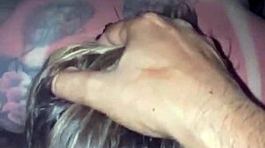 sunburnt babe deepthroats cock sloppy spit till facial cumshot