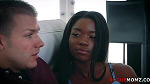 BF Catches Ebony GF With Stepmom For Interracial Taboo Blowjob Fuck