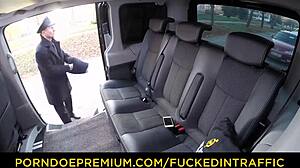 Gorgeous blonde Karina Grand fucks mature taxi driver in wild outdoor car romp