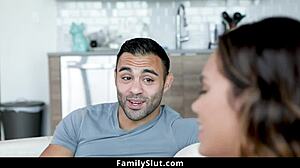 Young Stepdaughter Probes Stepdad's Thick Cock Before Hard Pounding