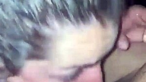 sunburnt babe deepthroats cock sloppy spit till facial cumshot
