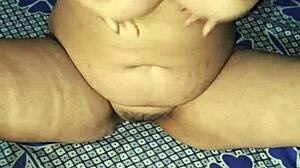 desi bhabhi moans rubbing her wet pussy close-up