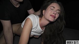 Homemade Petite Coed Bent Over Rough Doggystyle By Huge Cock Creampie