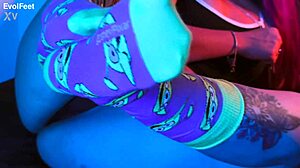 Sweaty Socks Make Latina Goddess's Feet Toes Weak Closeup