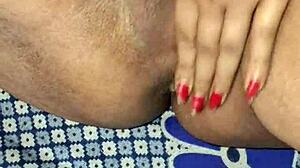 desi bhabhi moans rubbing her wet pussy close-up