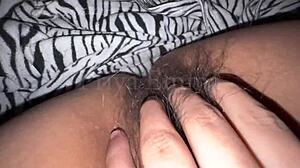 hot indian aunty fingers hairy pussy hard after work shift?