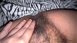 hot indian aunty fingers hairy pussy hard after work shift?