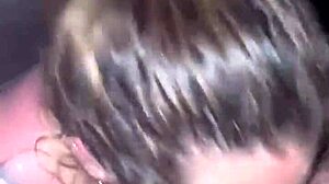 sunburnt babe deepthroats cock sloppy spit till facial cumshot