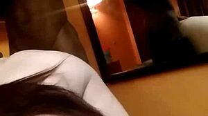 thick white girl pounds her husband hard from behind