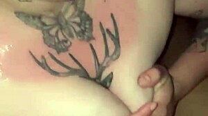 sunburnt babe deepthroats cock sloppy spit till facial cumshot