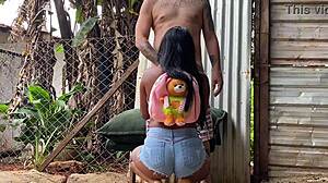 pretinha teen sucks cock gives tight ass outdoor without wife seeing