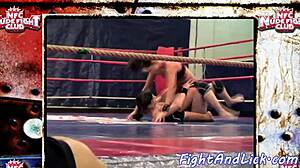 European Lezzies Wrestle Naked in Big Tits Amateur Catfight!