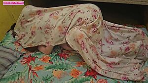 casal caught fucking under sheets straight anal only