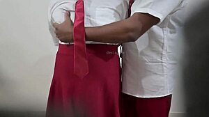 hey indian college students, sneaking quick sex in free time, her curves grinding against him passionately.