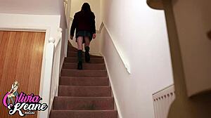 naughty college student spanked hard by cougar!