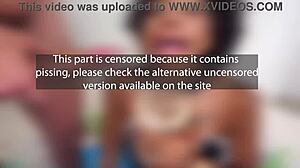 Ana Sasuga Ebony Beauty Drinks Pee Fucks 4 Cocks DAP Anal DP