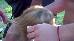 blonde teen teaser sparks wild public orgy cumfest