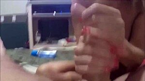 Milf's Face Dripping with Thick Cum After Wild Handjob Session