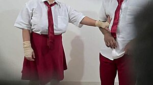 hey indian college students, sneaking quick sex in free time, her curves grinding against him passionately.