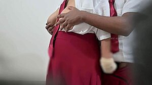 hey indian college students, sneaking quick sex in free time, her curves grinding against him passionately.