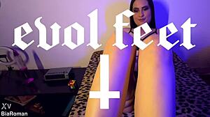 Ravena chokes gags deepthroats on heels toes barefoot tickled submissive