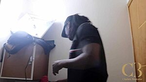 Baiana latina meets carioca monster black cock in shower