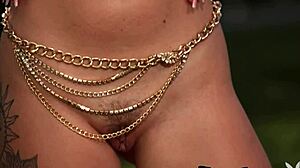 bombastic teen sky wonderland strips big naturals outdoors for steamy sunbath tease 😎🌞💋