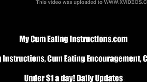 Femdom mistress punishes pervert roommate with cum